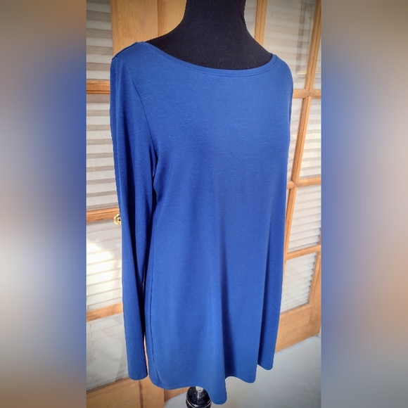 Eileen Fisher Long Sleeve Boat Neck Top, Royal Blue, Small, Perfect Condition! - Picture 5 of 10